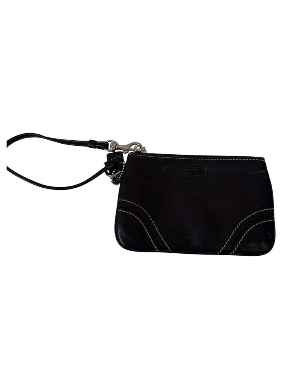 Coach Black Leather Wristlet Wallet Mini Classic
